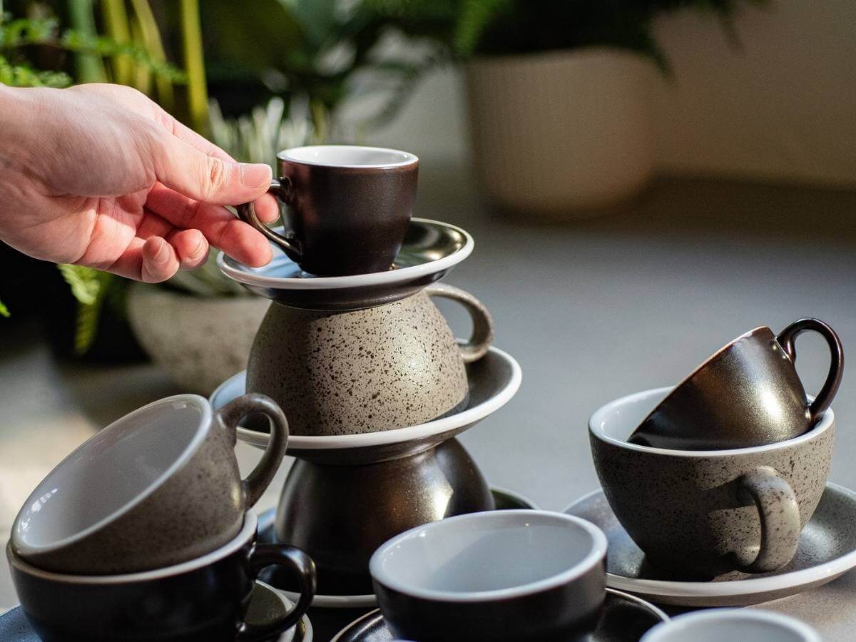 Loveramics | Egg 200ml Cappuccino Cup & Saucer - Potters Colours