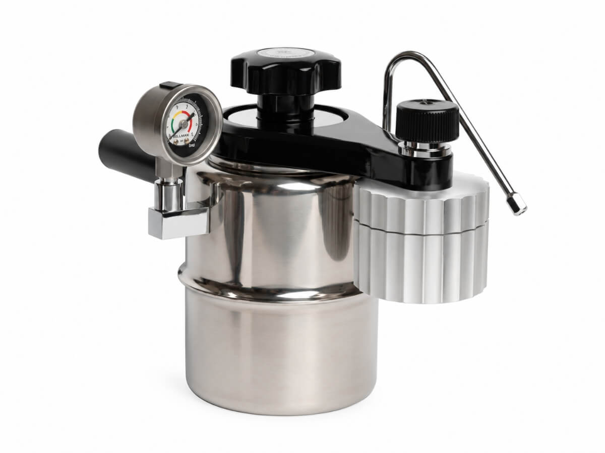 Bellman | Stovetop Espresso Maker &amp; Steamer w. Brew Head Attachment &amp; Pressure Gauge