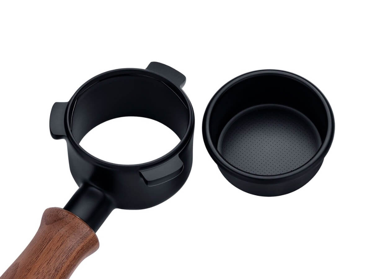 Normcore | Bottomless Portafilter - Walnut Handle &amp; Titanium PVD Coating