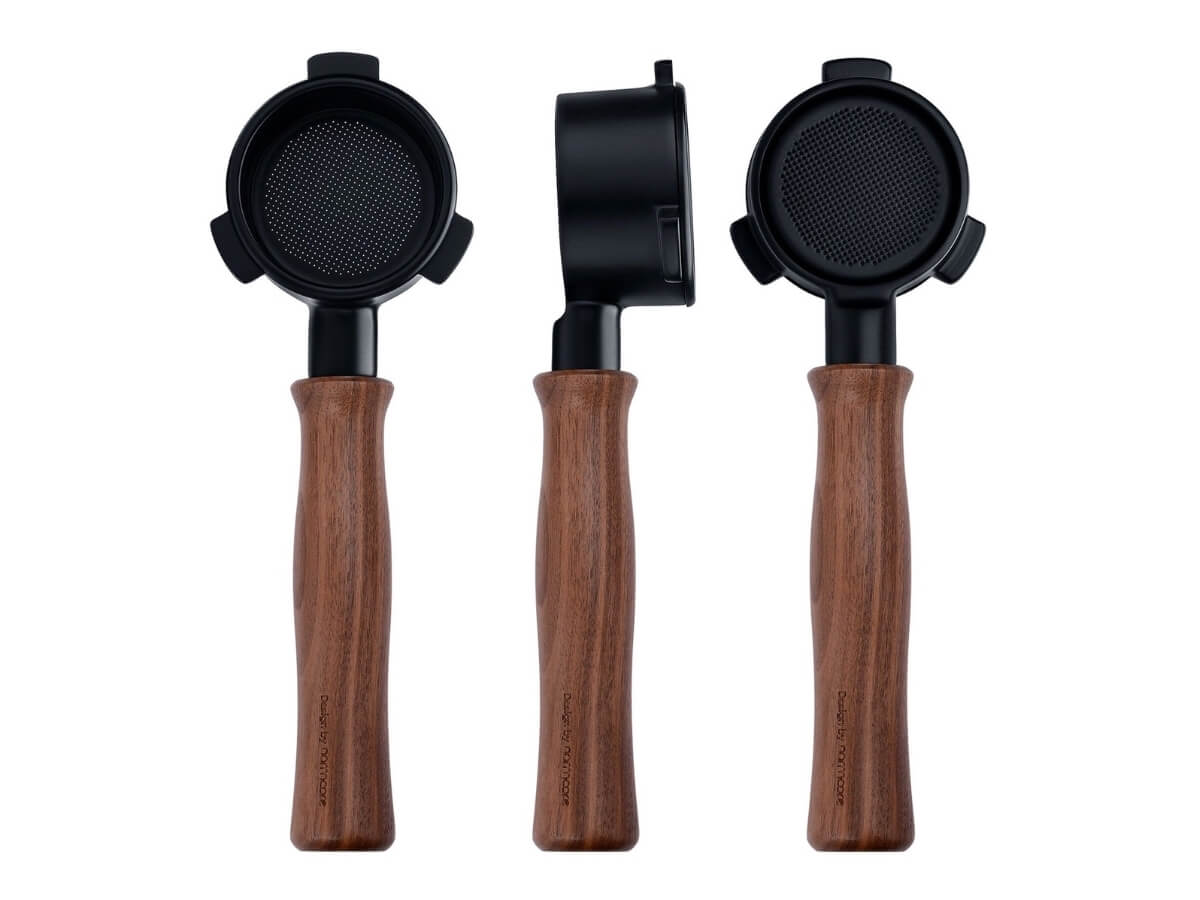 Normcore | Bottomless Portafilter - Walnut Handle &amp; Titanium PVD Coating