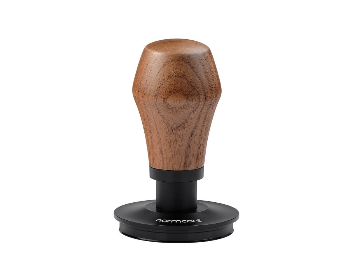 Normcore | Spring Loaded Tamper V4 - Walnut Handle &amp; Titanium PVD Coating