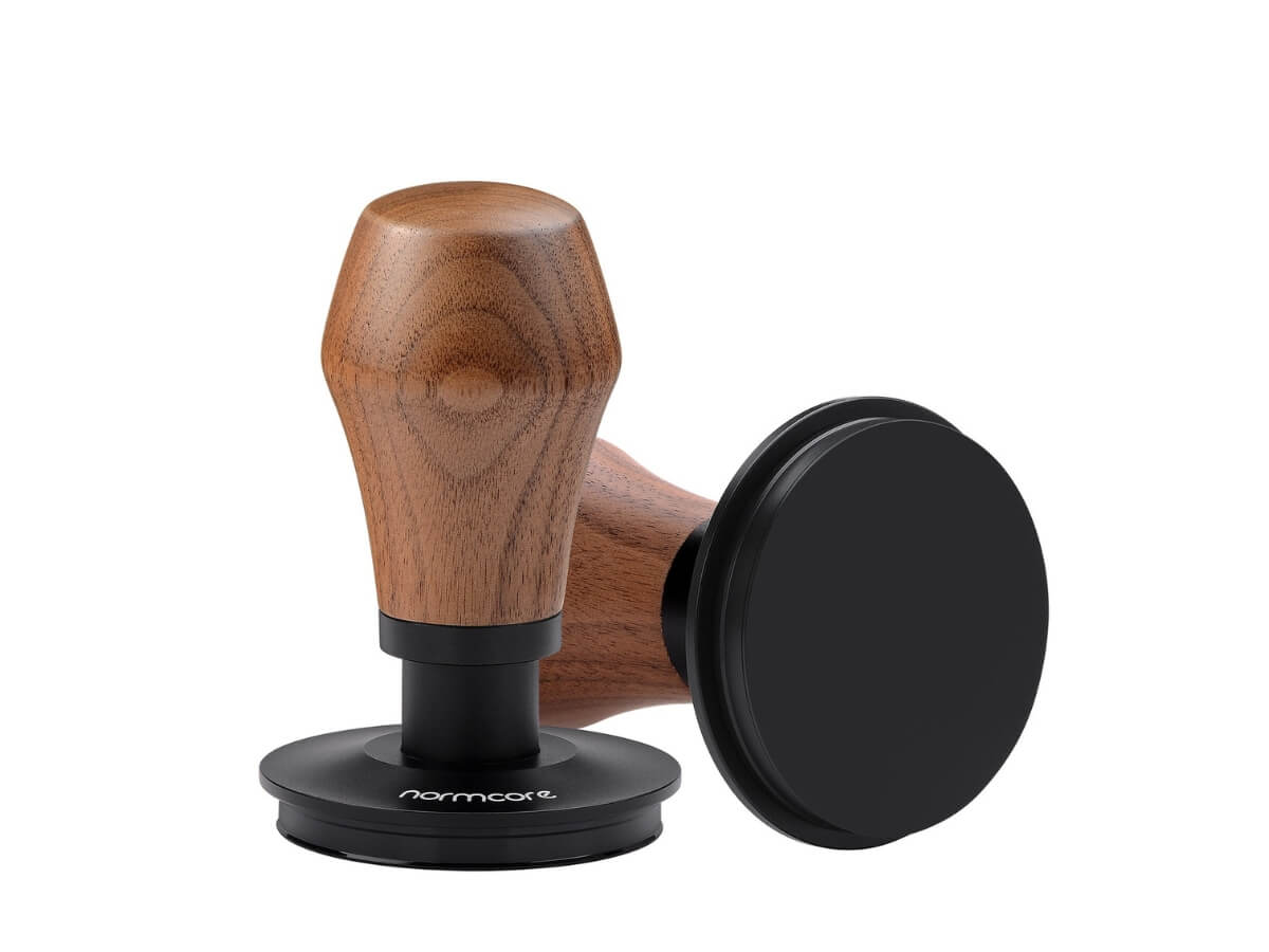 Normcore | Spring Loaded Tamper V4 - Walnut Handle & Titanium PVD Coating