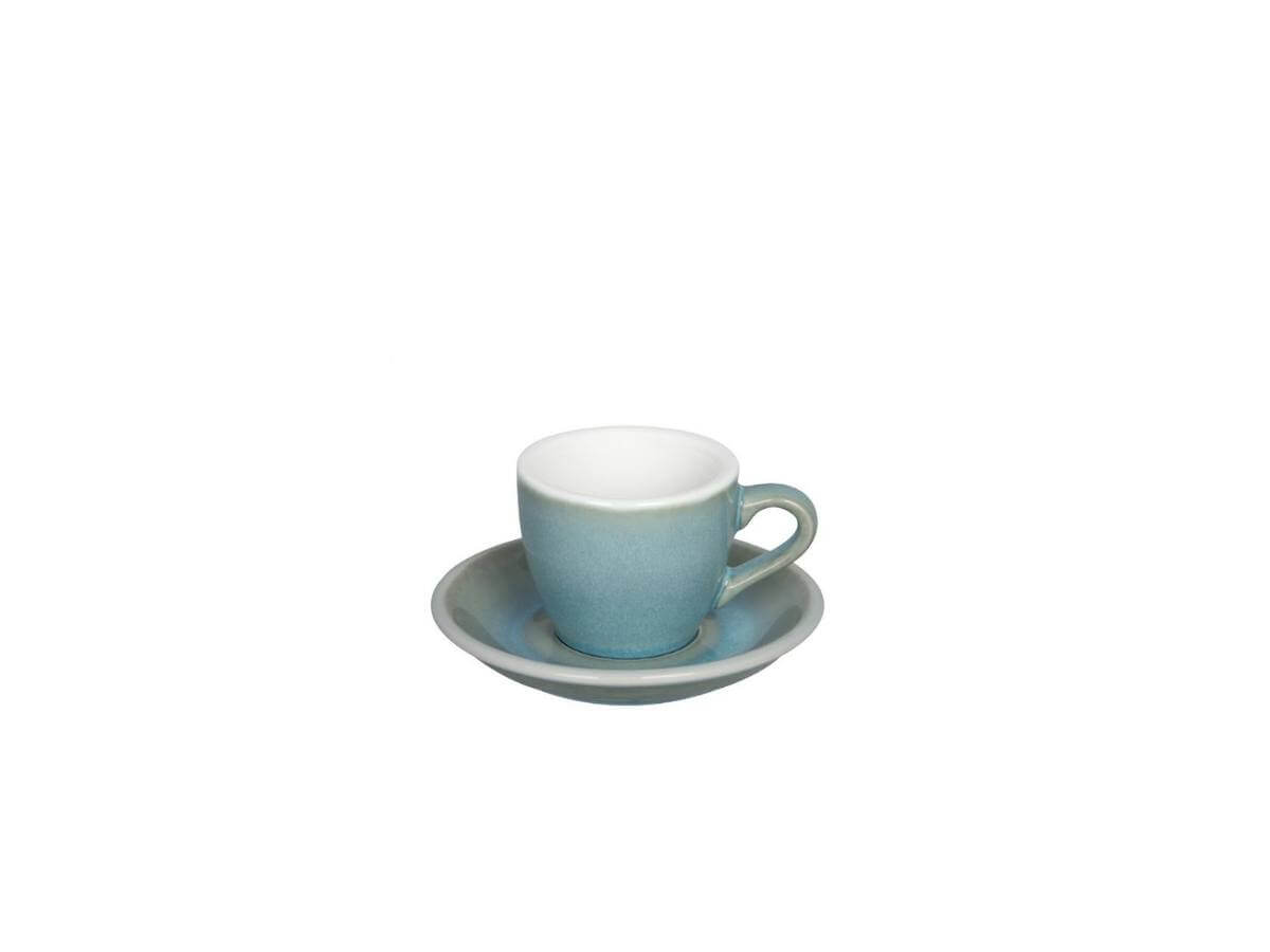 Egg River Blue 80 ml Espresso Cup & Saucer - Barista Pro
