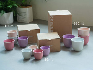 Loveramics | Set of 4 Embossed Tasting Cups - Mauve Morn