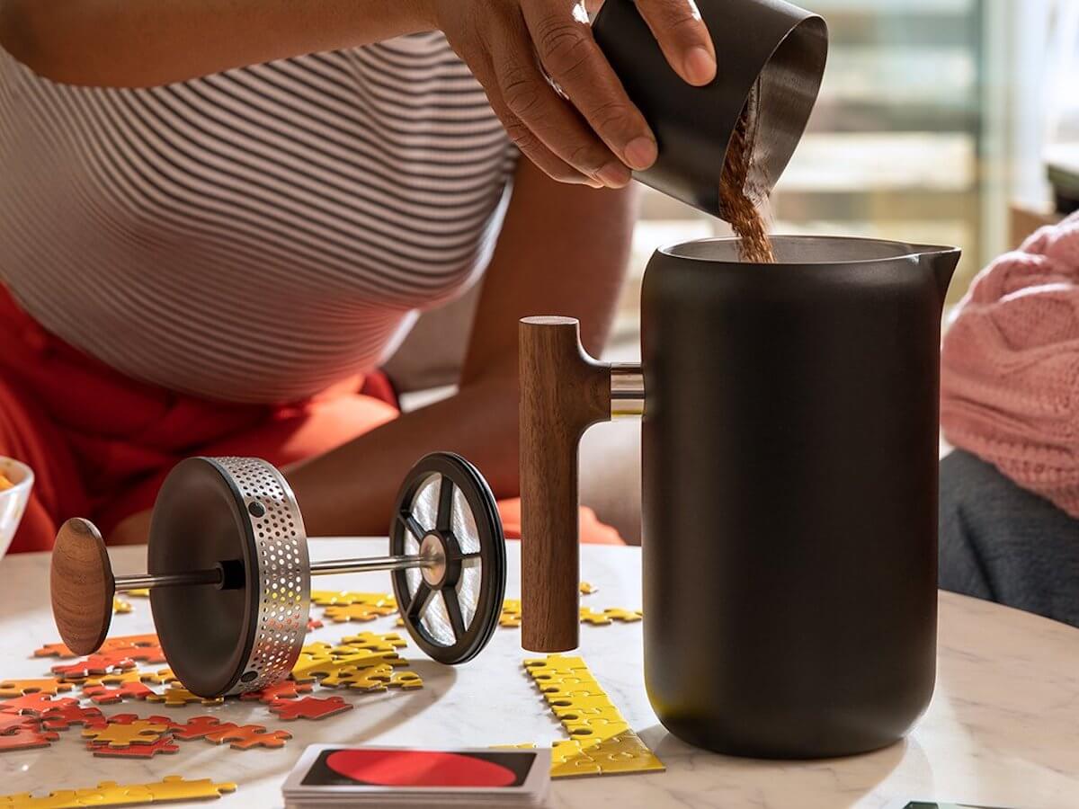 Fellow | Clara French Press - Matte Black w. Walnut