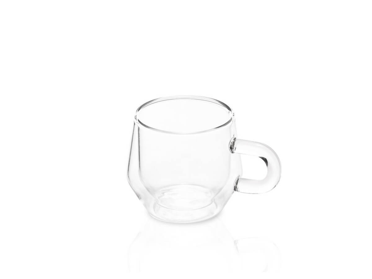 2pcs 120ml Glass Coffee Mug Clear Double Wall Insulated Thermal Tea Cup