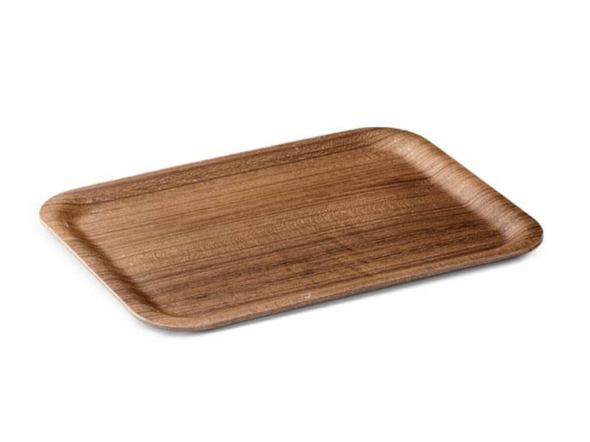 Kinto | Nonslip Rectangular Tray - Teak - CAFUNE - Serveware - Canada