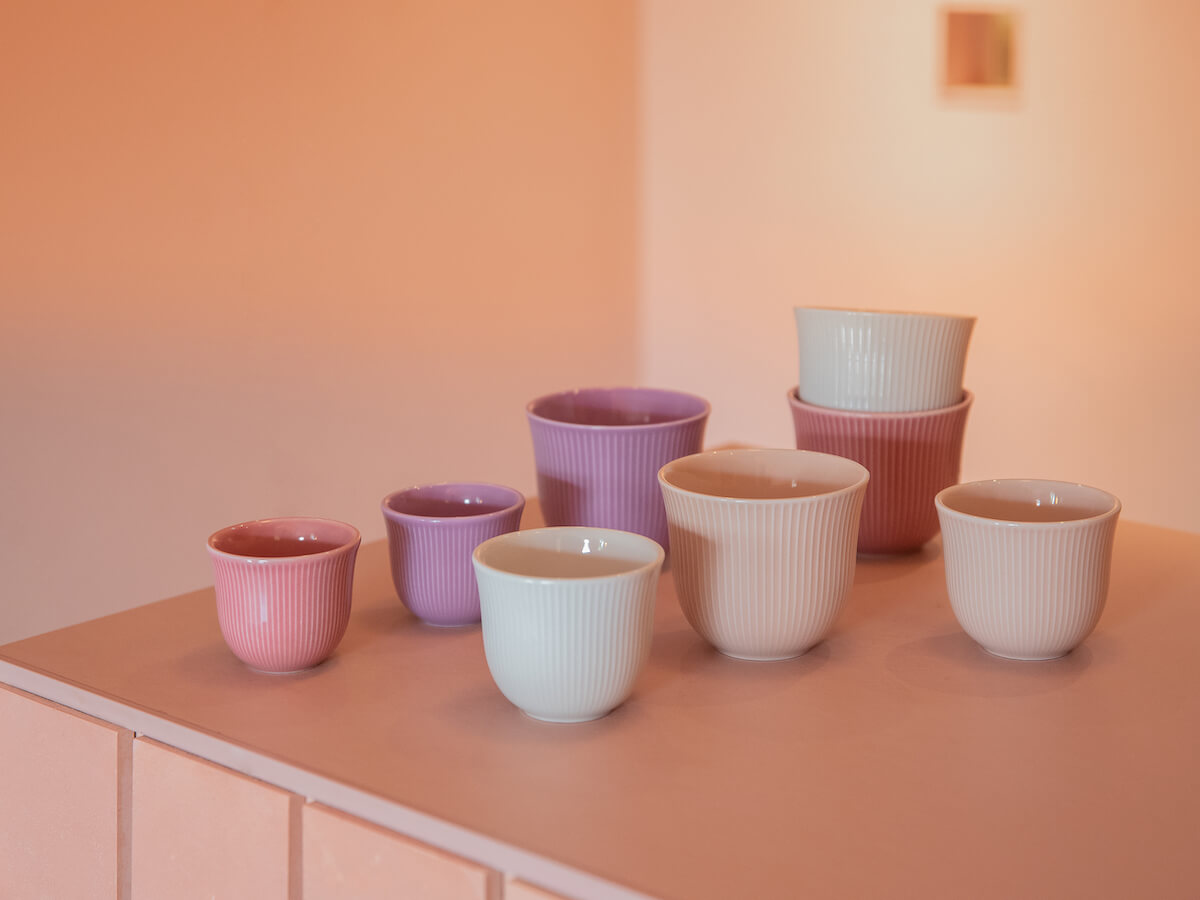 Loveramics | Set of 4 Embossed Tasting Cups - Mauve Morn