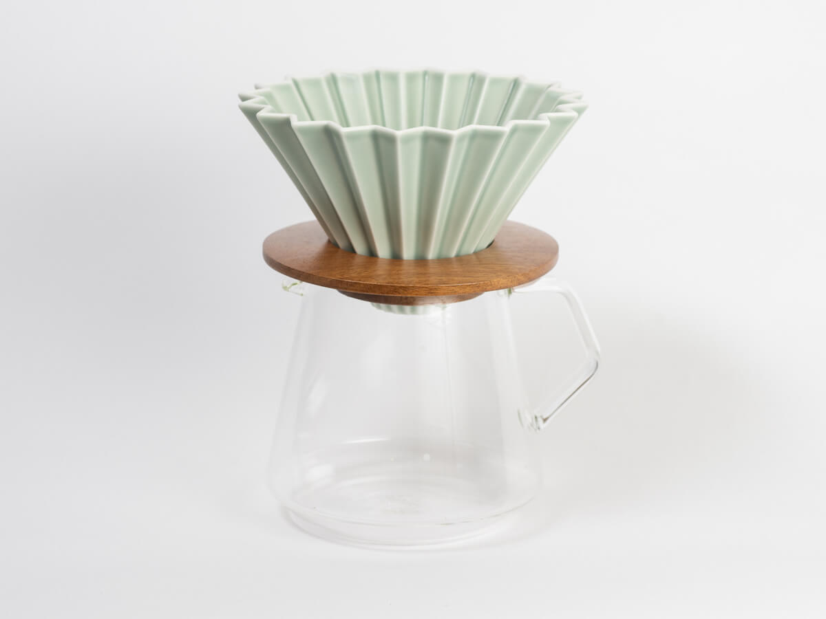 Origami Ceramic Coffee Server Matte Green